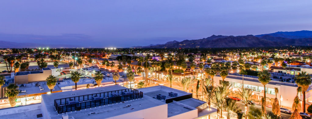 Palm Springs at night 