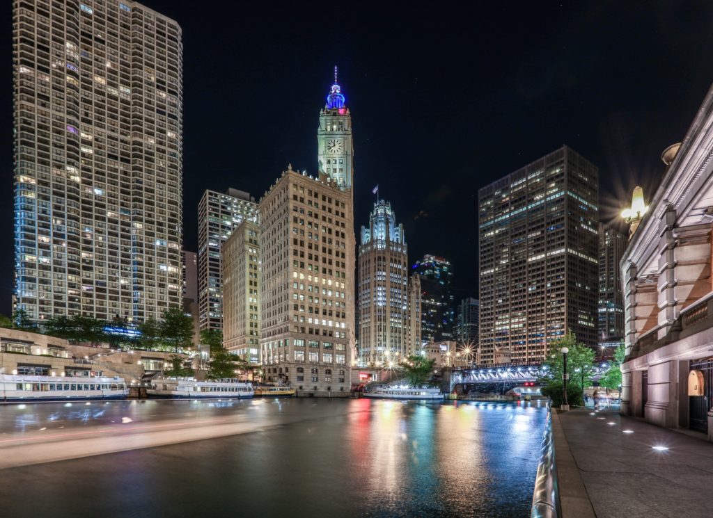 Chicago river long exposure